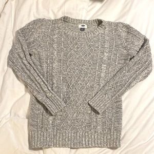 Grey cable knit sweater